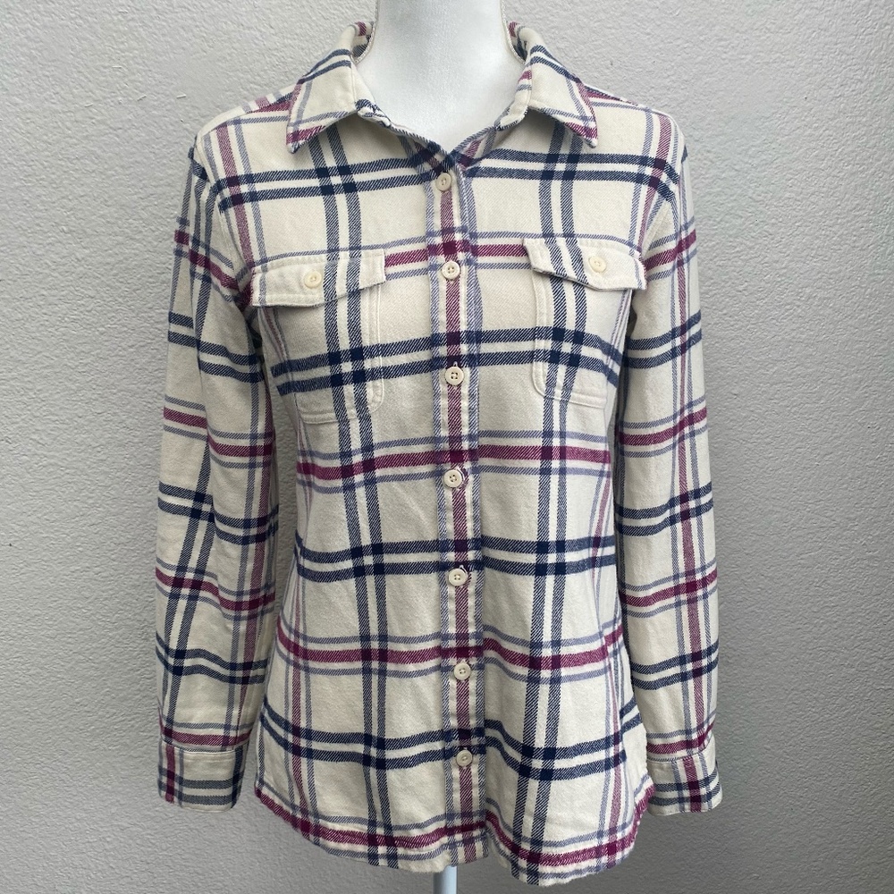 Patagonia Cream Plaid Button Down Shirt